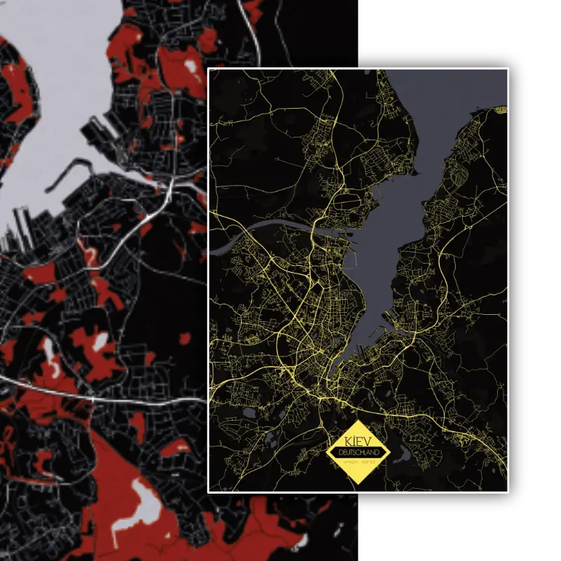 Maposphere, posters de ville à la carte